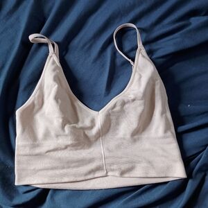 Beige Ribbed Bralette
